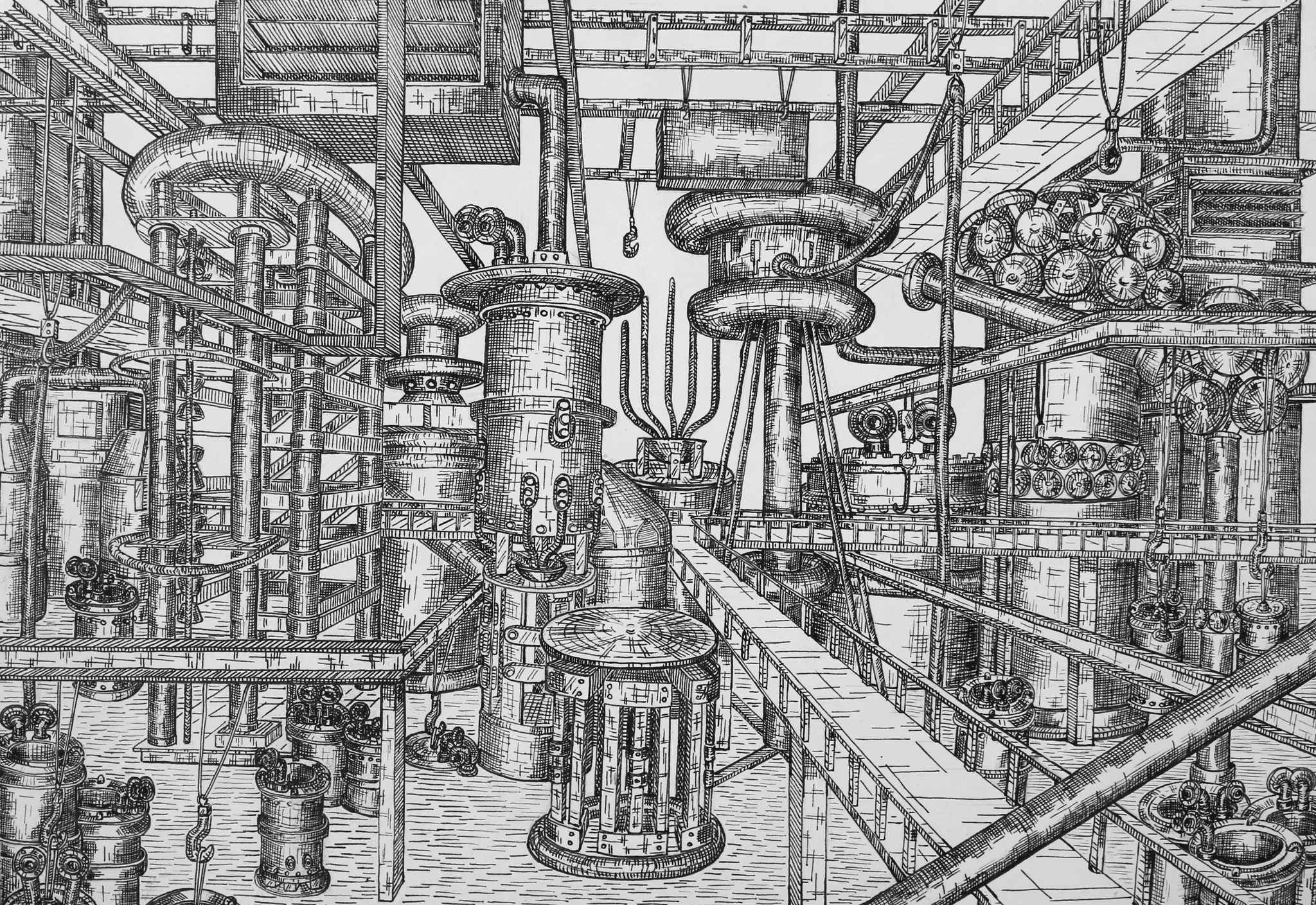 Das Bild "Ohne TitelII" Tinte und Buntstift auf Papier 2011.