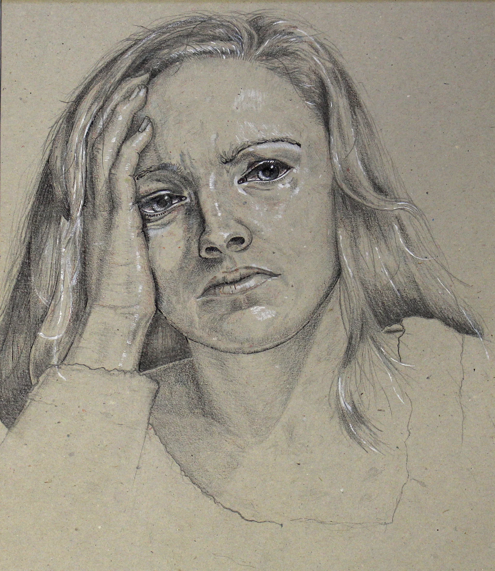 Das Bild "Selbst" Bleistift und Buntstift auf Papier 2011.